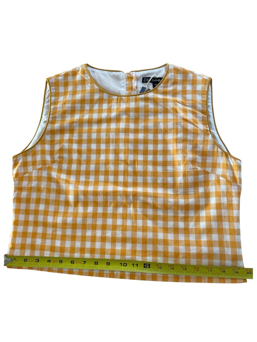 KIEL JAMES PATRICK Gingham Sleeveless Cropped Top Orange/white XL, NWT - Picture 12 of 14